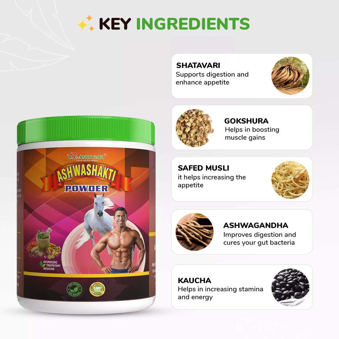 Ashwashakti Powder- Ayurvedic Weight And Muscles Gain Powder For Men