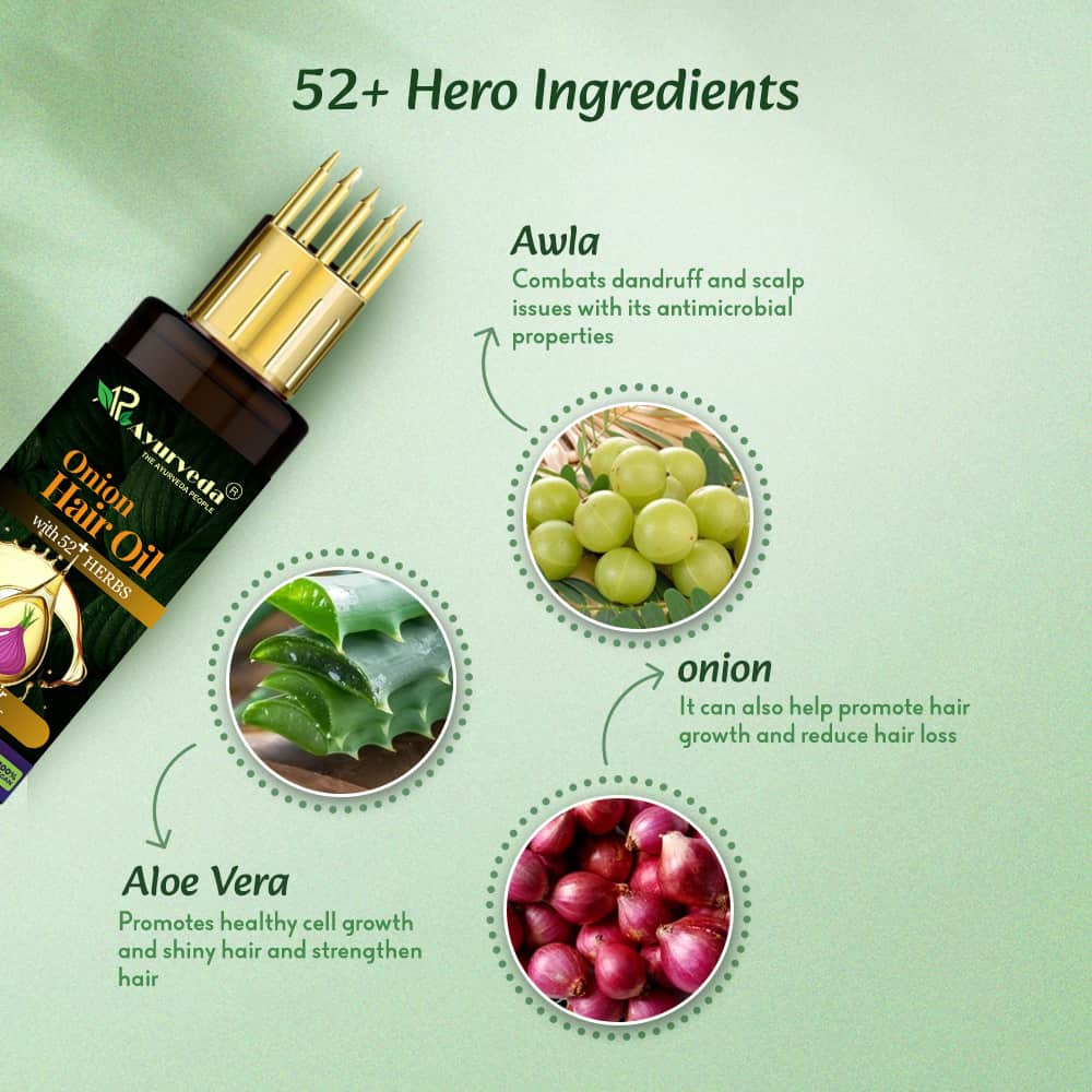 Ayurvedic  Onion Hair Oil for Hair Fall Control & Hair Regrowth 